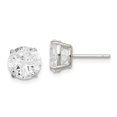 thumbnail image 5 of 925 Sterling Silver 8mm Round Basket Set CZ Stud Earrings, 5 of 7