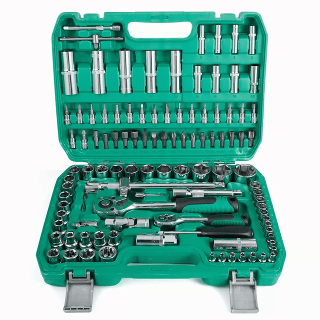 Juego De Herramientas Mecanicas 108 Pz Con Estuche Verde