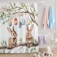 thumbnail image 4 of Shower Curtain for Bathroom Watercolor Rabbit Easter Egg on White Waterproof Bath Curtains Shower Curtains with Hooks,Spring Green Leaves Bathroom Curtain Privacy Drapes for Bathtubs Toilet 36x72in, 4 of 9