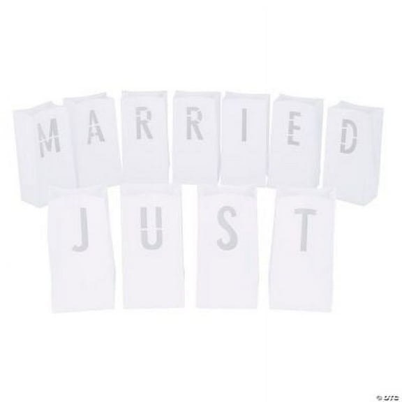 Just Married Luminary Bags - 11 Pc., Wedding, Party Supplies, 11 Piece
