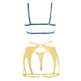 thumbnail image 2 of Gibobby Conjunto de lencería de encaje Camisón de encaje para mujer, lencería sexy de encaje para novia(Amarillo, XG), 2 of 5