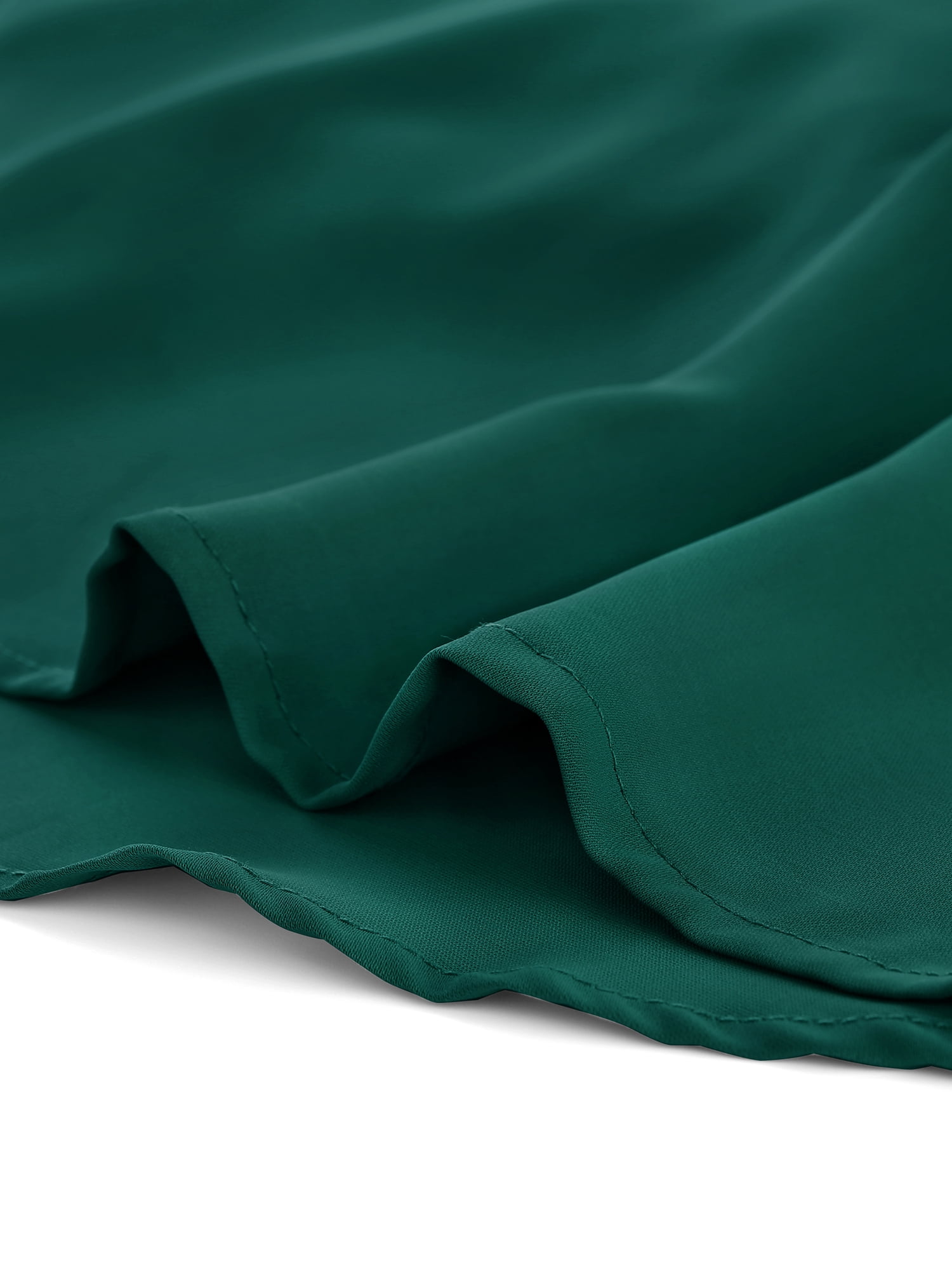 DARING DIVA Women's Ruffled Trim Pleated Plain Blouse Top M Dark Green
