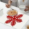 thumbnail image 1 of Ensemble de Table Flocon de Neige de Noël / Napperon de Table Isolé Résistant à la Chaleur / Polyester à Double Face Imprimé / Décor de Fête Multicolore / 1 Pce / 17.7x11.8 Pouces, 1 of 6
