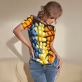 thumbnail image 3 of Fotbe Halloween Fruit Platter Body de Mujer con Cuello Redondo y Mangas Cortas, Sin Mangas Ajustado, Suave, Cómodo y Básico-Large, 3 of 7