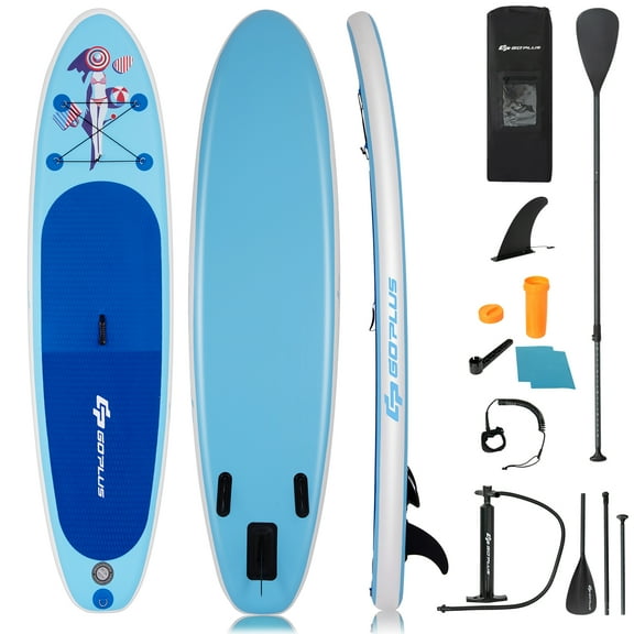 Goplus 10' Inflatable Stand Up Paddle Board SUP W/Adjustable Paddle Pump Leash