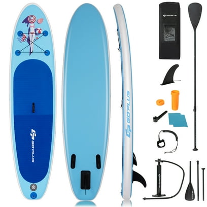 Goplus 10′ Inflatable Stand Up Paddle Board SUP With Fin Adjustable Paddle Backpack Sport
