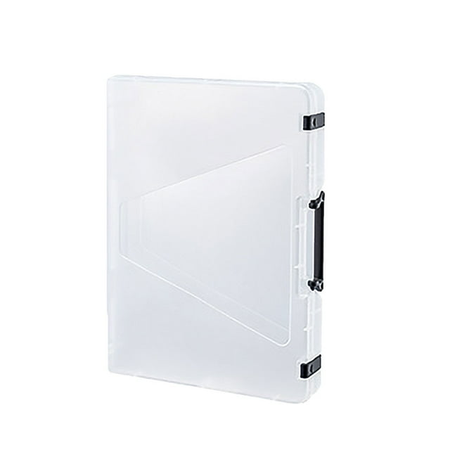 Multifunctional File Folder Transparent Box with Handle A4 Thick Black