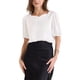thumbnail image 4 of Blusa de satén de media manga con escote corazón para mujer, edición INSPIRE CHIC, XS, blanca, 4 of 6