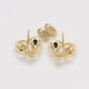 thumbnail image 5 of Aretes Dama Corazón con Flores Swarovski y Onix Oro 14K Lam dorado Unitalla, 5 of 7