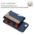 thumbnail image 2 of Dteck Magnetic Case for iPhone SE (2022/2020) /iPhone 8 /iPhone 7 Case, 2 in 1 Wallet Case Detachable Card Holder,Compatible with MagSafe,PU Leather RFID Blocking Credit Slots Zipper Pocket,Blue, 2 of 7