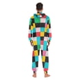 thumbnail image 4 of FORMRS Onesies Pajama for Adults Unisex Hoodie Winter Jumpsuit One Piece Sleepwear, Sizes S-2XL, Blue Checkered Pattern, 4 of 7