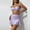 Purple, variant on UTSJKR Women's 3 Piece Set Knitted Underwire Spaghetti Strap Ruched Push Up Bikini Swimsuit with Cover Up Skirt Black L