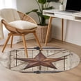 thumbnail image 4 of Round Rug 4Ft Washable Non-Slip, Texas Star Vintage Circle Area Rugs for Living Room Bedroom, Brown Beige Wooden Retro Art Indoor Floor Mats Carpet Runner for Home Decor Aesthetic, 4 of 8