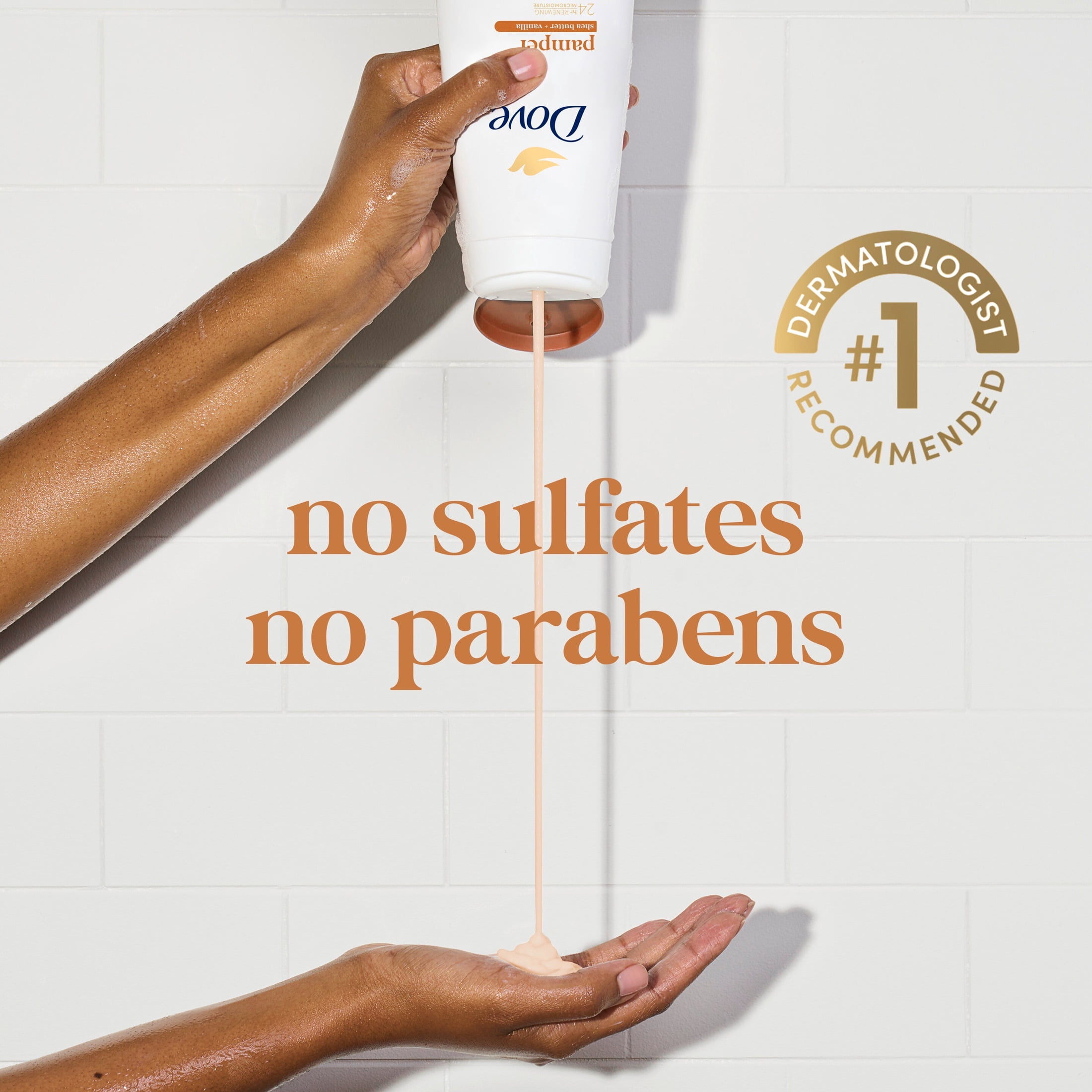 Dove Body Wash For 24hr Lotion-Soft Skin Pamper Shea Butter & Vanilla Moisturizing Skin Cleanser With No Sulfates No Parabens ,20 fl oz
