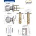 thumbnail image 4 of ( ) Matte Interior Door Knob with Lock for Bedroom/Bathroom Keyless Privacy Door Knobs for Bed/Bath by, 4 of 8
