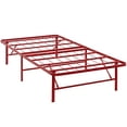 thumbnail image 1 of Modway Horizon Remplace le Sommier – Cadre de Lit en Métal Pliable, Lit Simple, Rouge, 1 of 2