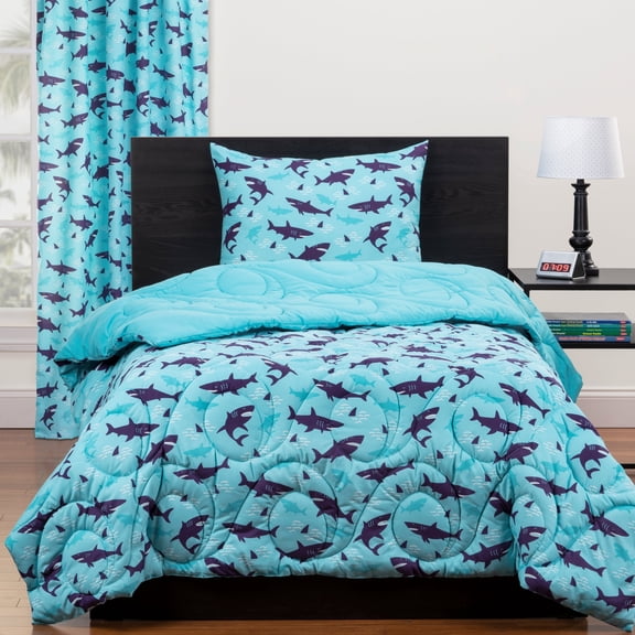 Highlights Shark Sleepover Reversible Comforter Set Twin 2 Piece