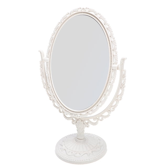 Miangastore Vintage Double-side Makeup Mirror Creative Oval Mirror Desktop Mirror Decor