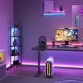 thumbnail image 6 of 5 Tier Corner Shelf with LED Light,Tall Corner Wall Shelf, Display Shelf,Narrow Bookshelf,The Classic Combination of Rustic Brown and Black Standing Shelf,Suitable for Bedroom,Living Room,Kitchen, 6 of 8