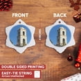 thumbnail image 3 of 3drose, the Ojai Post Office Tower in the Middle of the City., 3 inch Snowflake Porcelain Ornament, 3 of 7