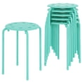 thumbnail image 1 of Taburetes VECELO, apilables, 6 piezas, 45 cm de altura, portátiles, color verde, 1 of 9