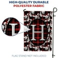 thumbnail image 4 of America Forever Elegant Red And Black Plaid Monogram H Garden Flag, 12.5 x 18 inch Double Sided, Buffalo Plaid Initial Flag, Floral Tartan Banner, Personalized Fall Winter Decor, Letter H Yard Flag, 4 of 5