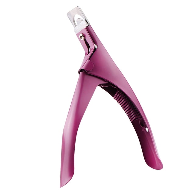 destyer Coupe-Ongles en Forme de U Tondeuse à Ongles en Acier Inoxydable Portable pour Salon Manucure Art Ciseaux, Rouge Rose