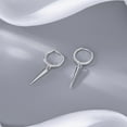 thumbnail image 5 of Sterling Silver Spike Small Hoop Earrings for Women Teens Geometric Hoop Earrings Huggie Drop, 5 of 5