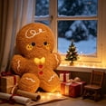 thumbnail image 6 of LXGGDDO Gingerbread Man Merry Christmas Throw Pillow, Christmas Decorative Plush Pillow for Couch Living Room Bed, Beige, 6 of 6