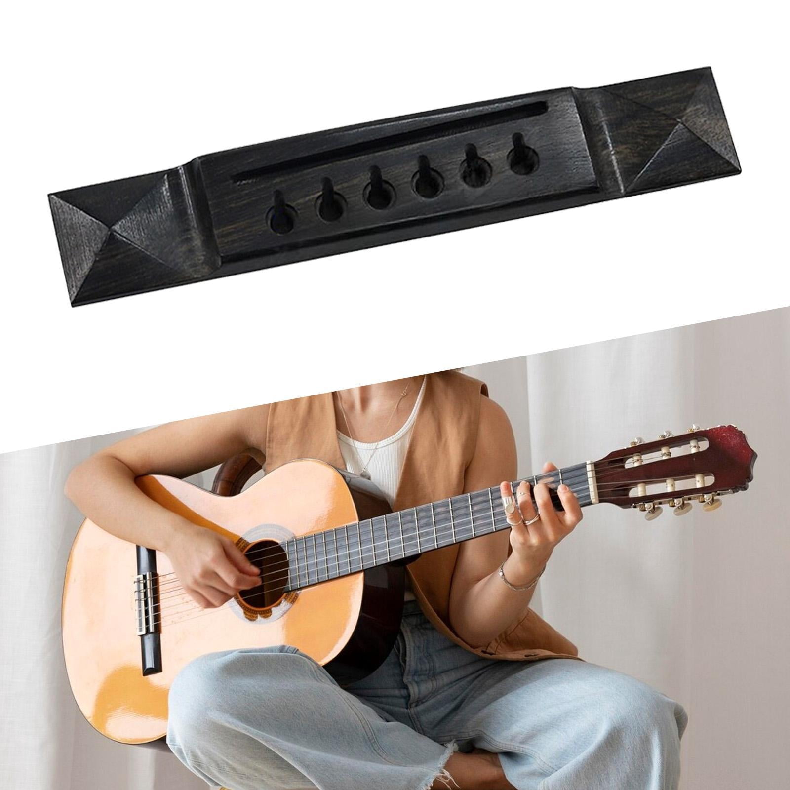 QSTDGVPW Acoustic Guitar Bridge Wood Universal Pyramid Saddle Musical Instrument Part for A Ebony