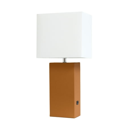 UPC 810052829975 product image for Lalia Home Lexington 21  Leather Base Modern Home Décor Bedside Table Lamp with  | upcitemdb.com