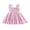 Pink, variant on BemeyourBBs Toddler Baby Girl Plaid Gingham Dress Little Girl Summer Smocked Sundress Ruffled Trim Flying Sleeve A Line Casual Dress