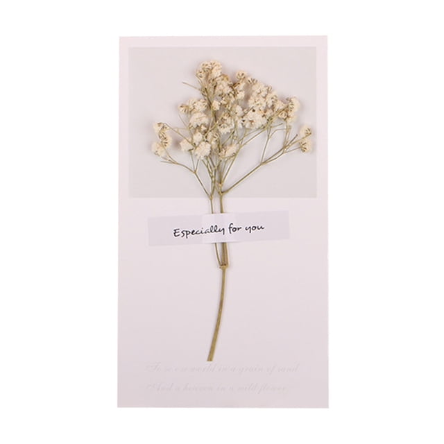 SIfdSeng Get it Fast Christmas Charm Dried Flower Greeting Card Festive Design Natural Holiday Sentiments Idea
