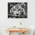thumbnail image 3 of Nawypu  Black and White African Wild Animals Canvas Wall Art Tiger Wolf Leopard Green Eyes Pictures Prints Wall Decor for Living Room Office, 3 of 5