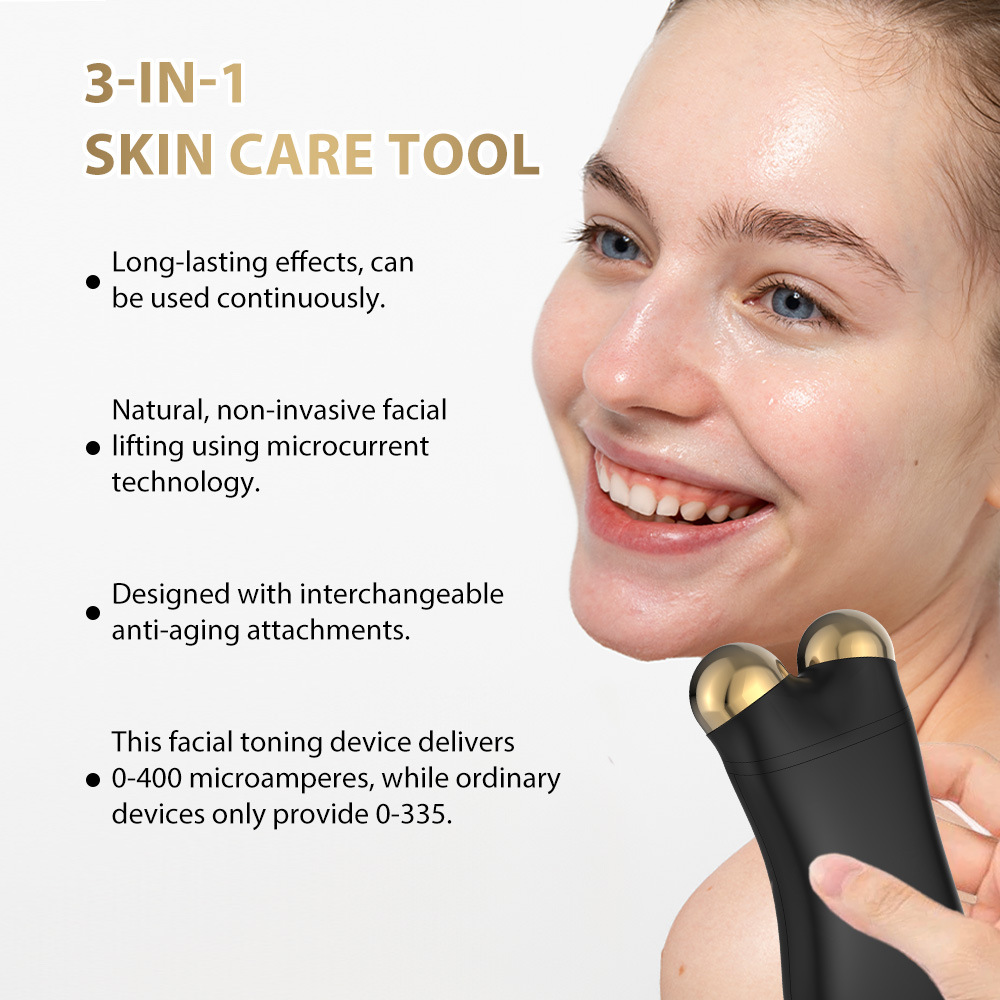 3-in-1 Facial Sculpting and Wellness Kit with Red Light, Gentle Energy Pulses, and Massage Attachments, A Rechargeable At-Home Spa System for a Toned Look