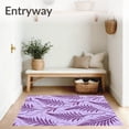 thumbnail image 3 of ODIKA 8'x10' Machine Washable Non-Slip Area Rug, Botanical Featuring Stylized Ferns and Delicate Vinework High Traffic Rug with Pad, Purple, 478028, 3 of 8