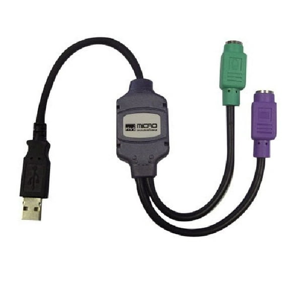 Micro Innovations USB to PS/2 Adaptateur - Connecte le Clavier et la Souris à un Port USB - USB630ATRL
