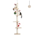 thumbnail image 1 of Árbol para gatos PETEPELA del suelo al techo, 5 niveles, ajustable, color beige, 1 of 7