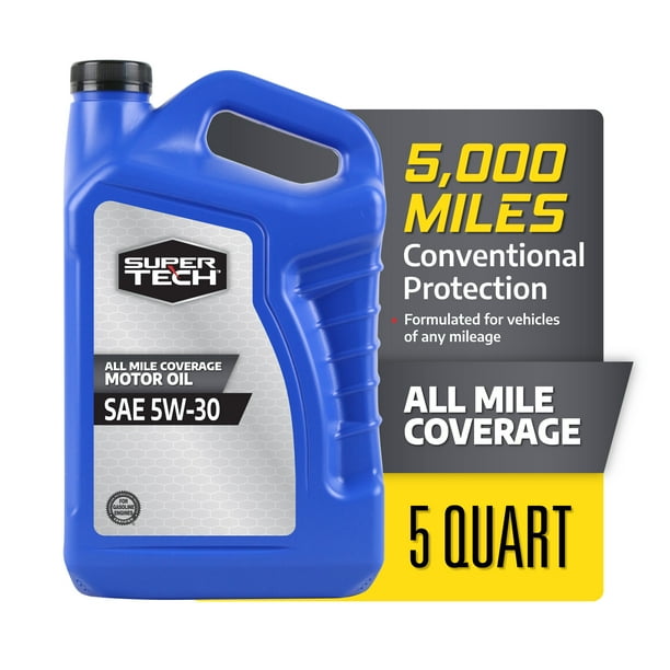 Super Tech All Mileage Synthetic Blend Motor Oil SAE 5W-30, 5