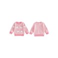 thumbnail image 2 of RUINIXCW Toddler Baby Girl Halloween Sweatshirt Adorable Long Sleeve Ghost Embroidery Striped Pullover for Daily Party Wear, 2 of 8