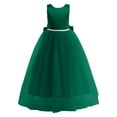 thumbnail image 5 of Kids Green Dress for Girls Ruffle Sleeveless Girls Formal Dress Girls Sundress Girls Hallowmas Outfit 7-8 year, 5 of 6