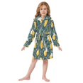 thumbnail image 6 of FORMRS Niños Bathrobe Unisex Hooded Robe Soft Plush Pajamas Sleepwear, Size 10-12T, Yellow Lemons, 6 of 7
