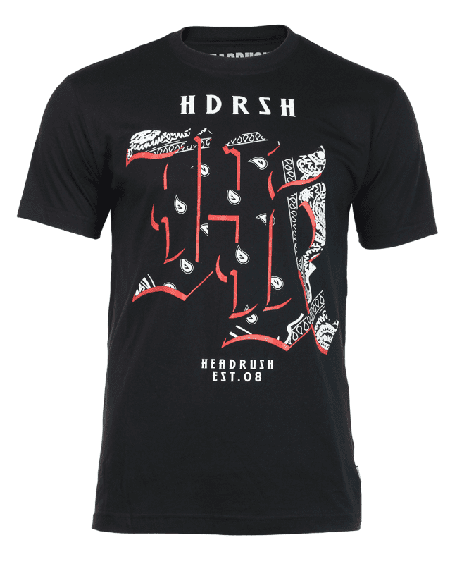 Headrush Mens HR Bandana TShirt Black street training