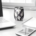 thumbnail image 3 of 12oz Stemless Wine Tumblers Dark Halloween White Ghosts Vacuum Insulated Stainless Steel Travel Tumbler Cups Mug with Lid and Straw for Champaign,Cocktail,Beer with Cleaning Brush, 3 of 5