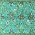 thumbnail image 1 of Ahgly Company Indoor Square Persian Turquoise Blue Traditional Area Rugs, 7' Square, 1 of 4