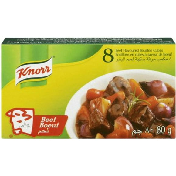 Knorr Halal Beef Bouillon Cubes - Pack of 24 - 80g - Rich Beef Flavor for Every Dish (24ct)