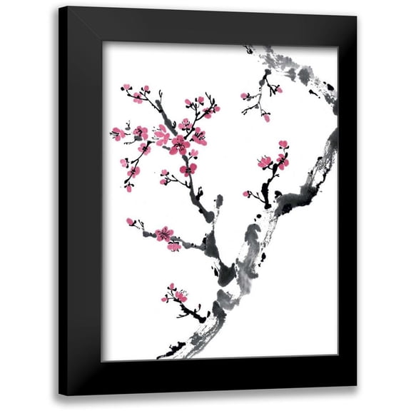 Parker, Nan Rae 12x14 Black Modern Framed Museum Art Print Titled - Plum Blossom Branch II