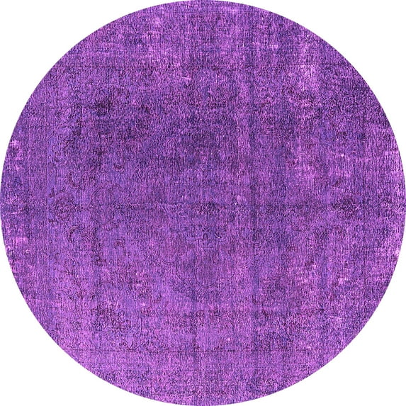 Ahgly Company Indoor Round Oriental Pink Industrial Area Rugs, 7' Round
