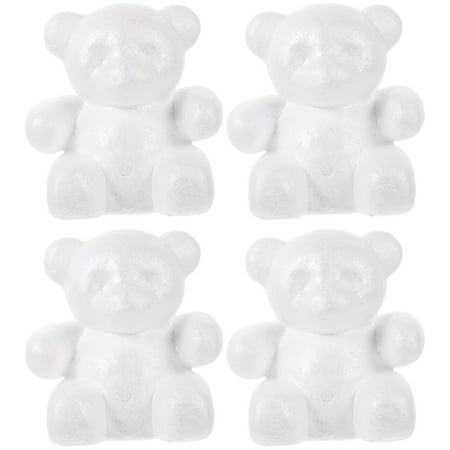 

HOMEMAXS 4pcs White Bear Shape Sculptures Craft Balls for DIY Arts Decoration Flower Arranging (Height 15cm/Base Width 10cm)
