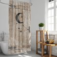 thumbnail image 3 of Moon Star Barn Door Shower Curtain Small Stall Rustic Wooden Plank Vintage Farmhouse Country Old Garage 72Lx36W Inch Home Bathroom Decor Waterproof Fabric with Plastic Hooks, 3 of 5
